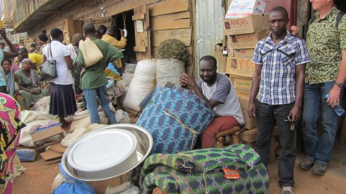 James Kataliko guarding our purchases as they accumulated