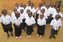 Orphans with new uniforms